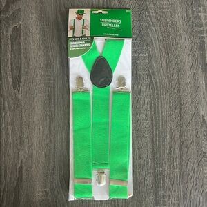 Green Suspenders for Kids & Adults